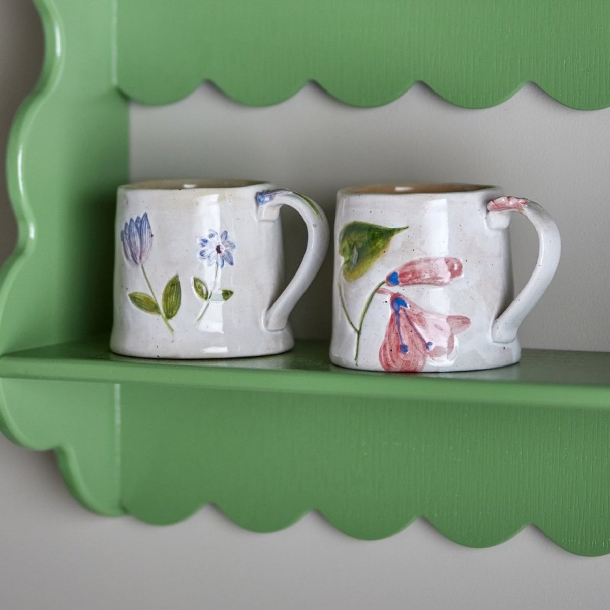 Grand mug grès fleurs  CAMILLA set de 2 multicolore, BLOOMINGVILLE
