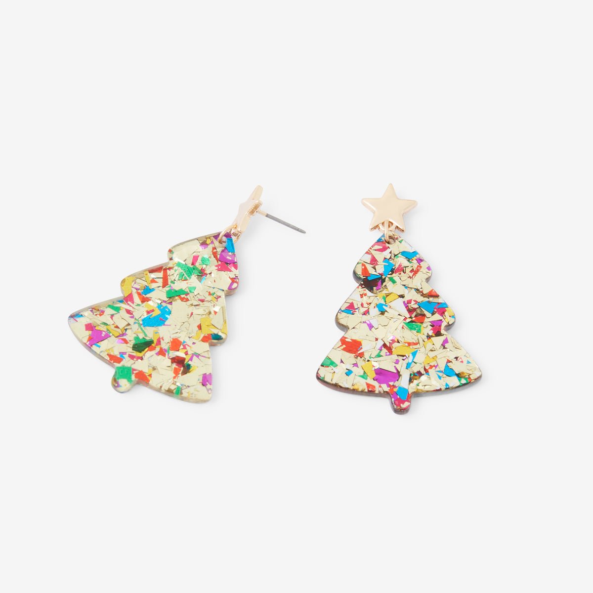 Boucles d'oreilles sapin pailletées multicolores multicolore, BALABOOSTE