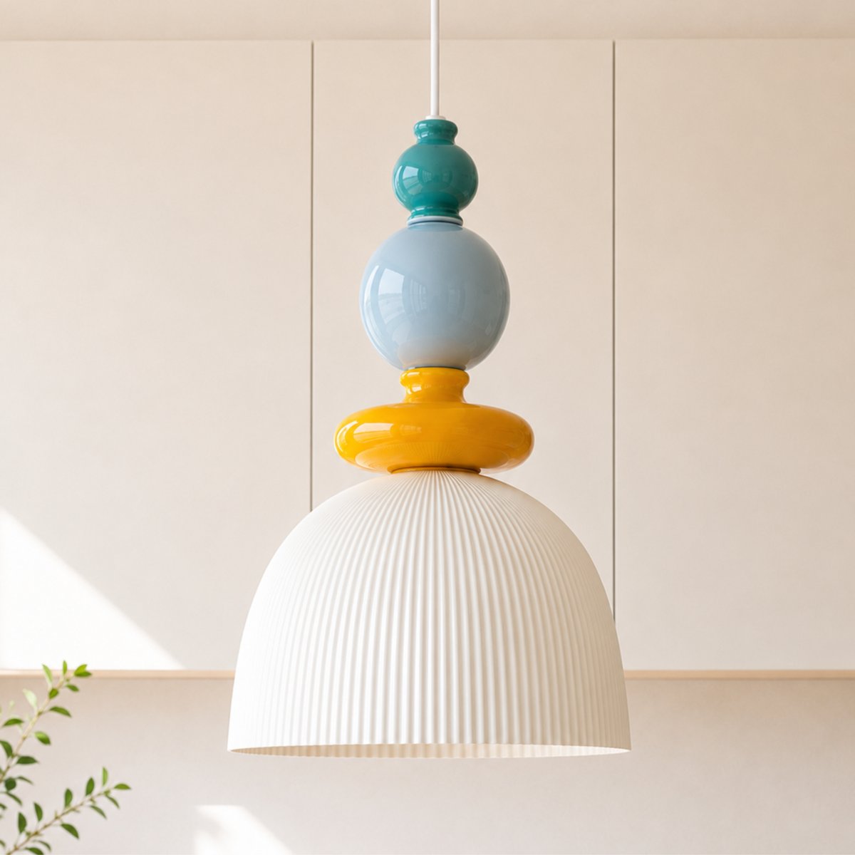 Suspension en céramique D24,2 cm - PILI multicolor, MAISON PAVANE