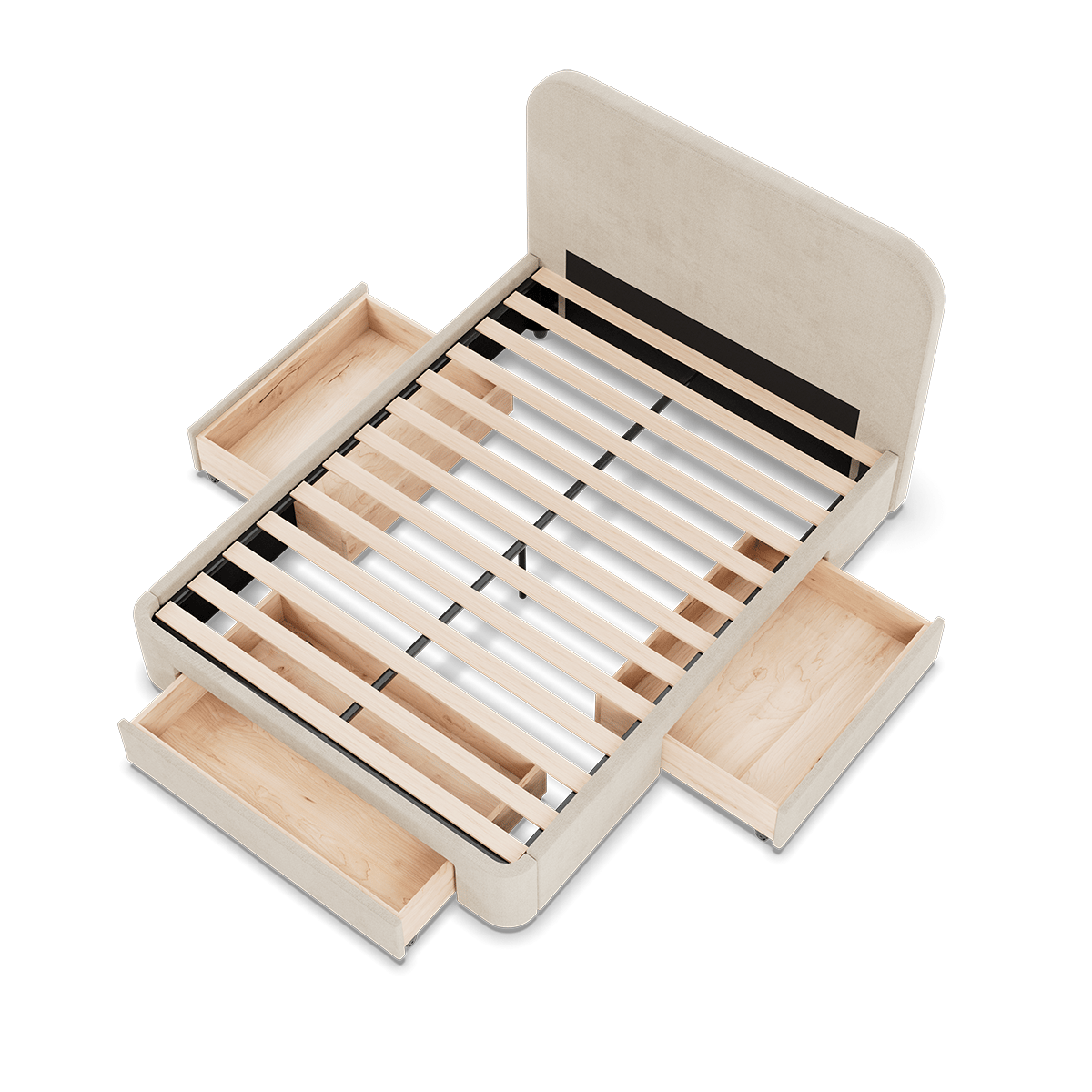 Lit 3 tiroirs NOVA beige, SLOME