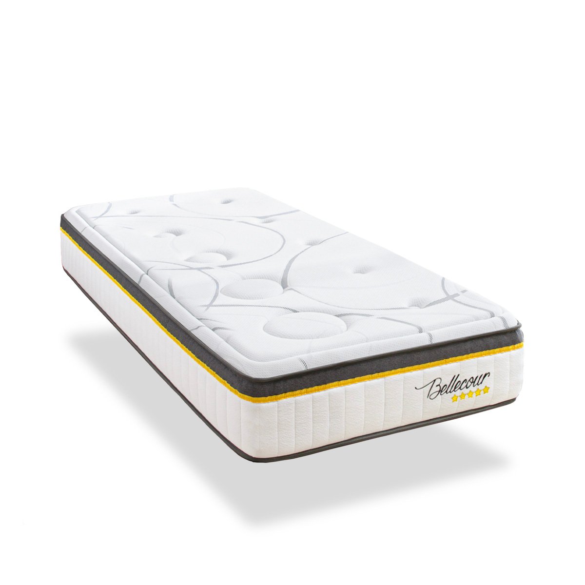 BELLECOUR LITERIE Matelas Ressorts Bellecour 3.0 90x190 cm Accueil Mémoire de forme blanc, BELLECOUR