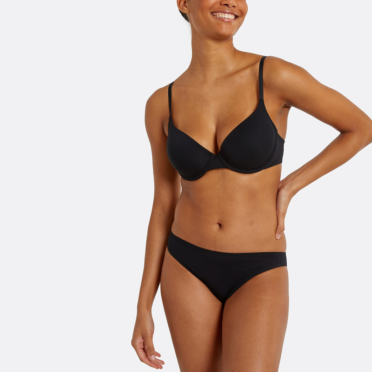 Lote de 2 cuecas de algodão preto , LA REDOUTE COLLECTIONS
