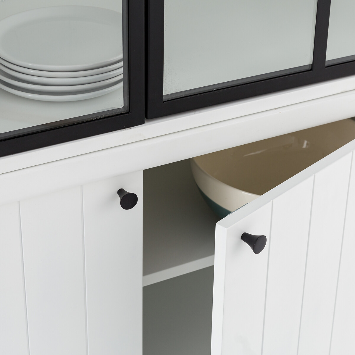 Vitrina de pino macizo y MDF, Xinia blanco, LA REDOUTE INTERIEURS