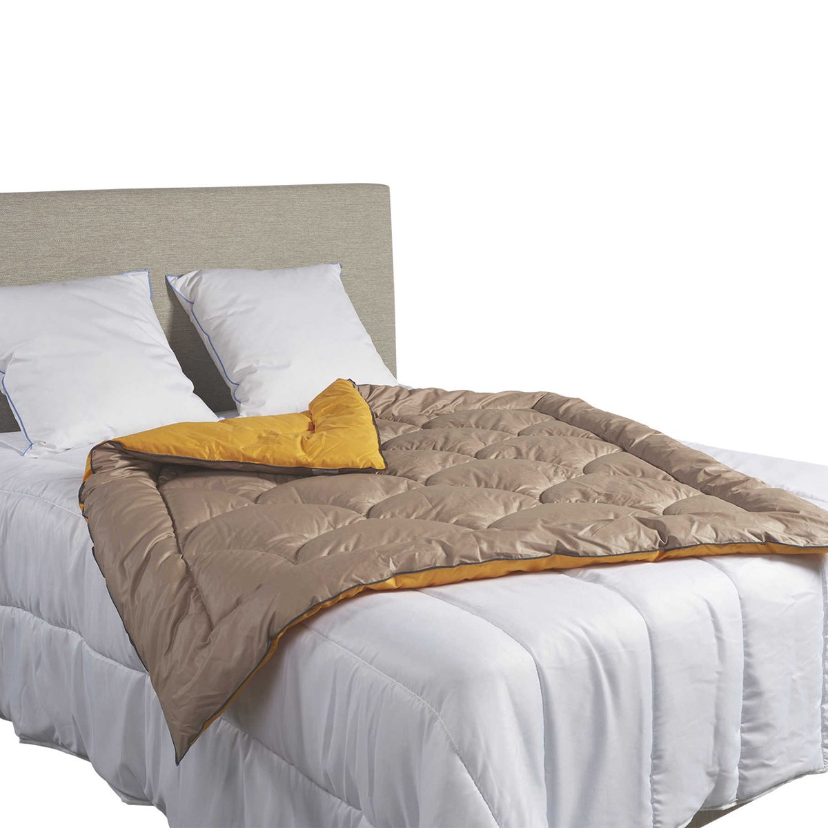 Édredon gonflant bicolore taupe, TERRE DE NUIT