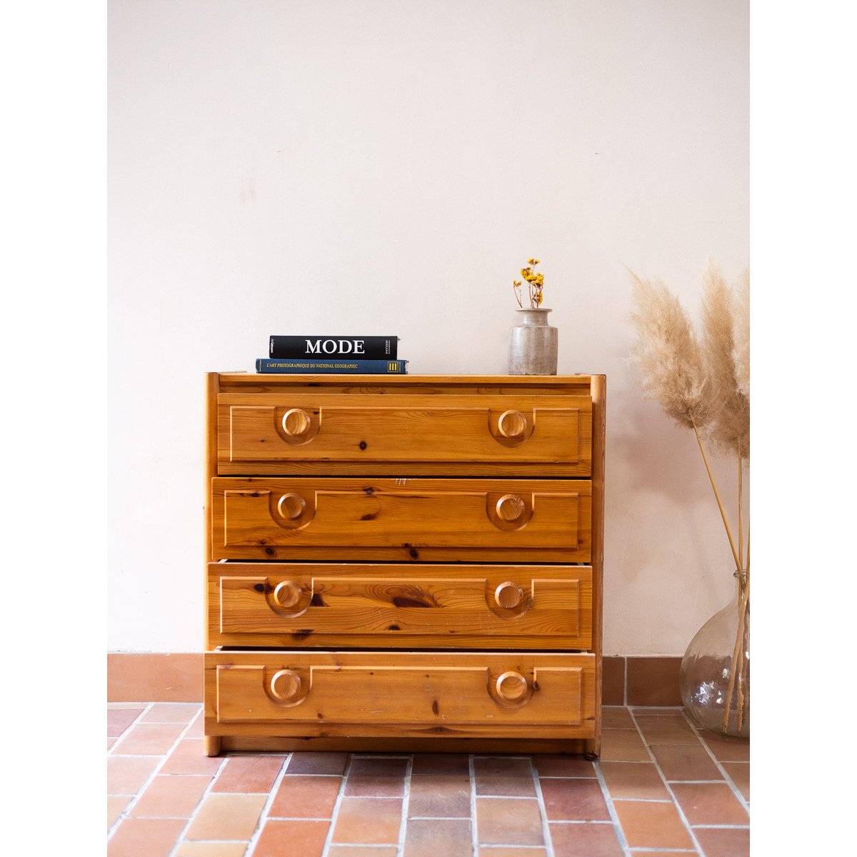 Commode en sapin Garance N°740 - Bon état bois clair, DEBONGOUT
