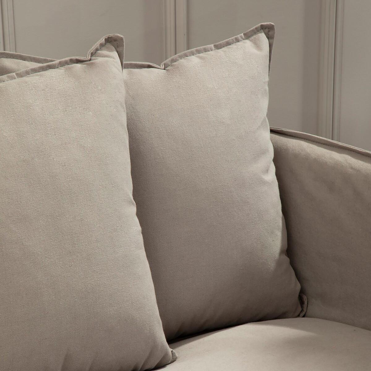 Linen Scatterback 3 Seater Sofa with Envelope Finishing grey, SO'HOME