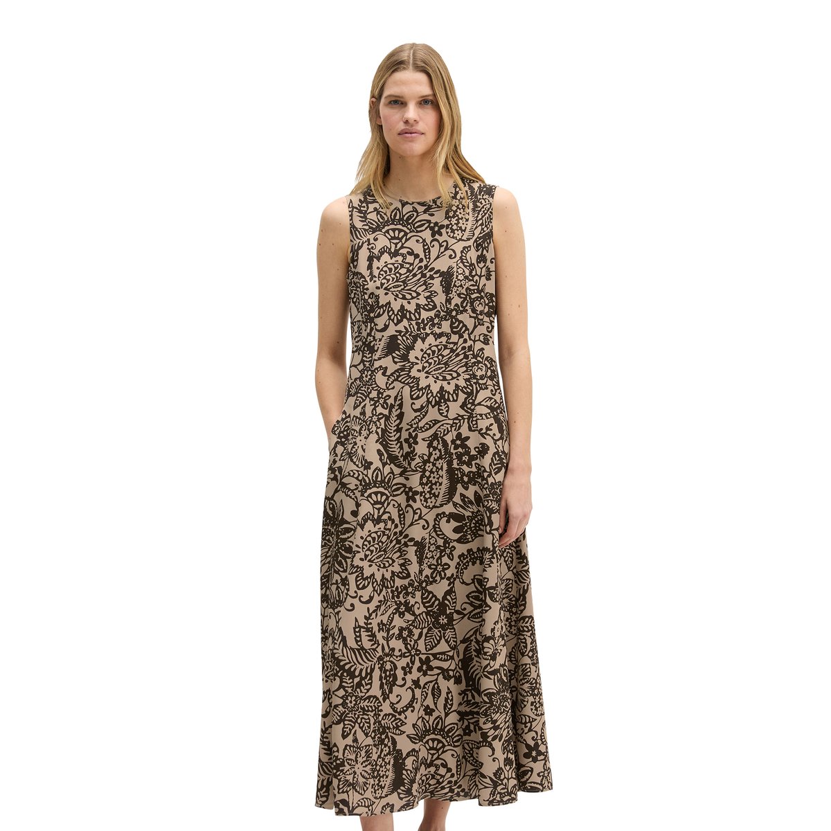 Robe sans manches ajustée en LENZING™ ECOVERO™ marron, MARC O'POLO
