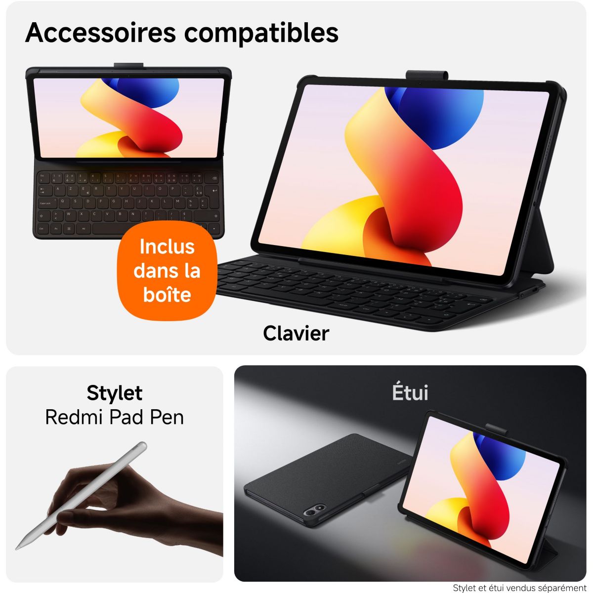 Tablette Android Pack Redmi Pad 2 Pro 128Go + Cover + Clavier gris, XIAOMI