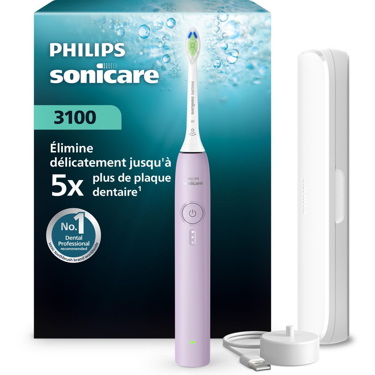 Brosse à dents électrique HX4033/27 Serie 3100 Lilas couleur unique, PHILIPS