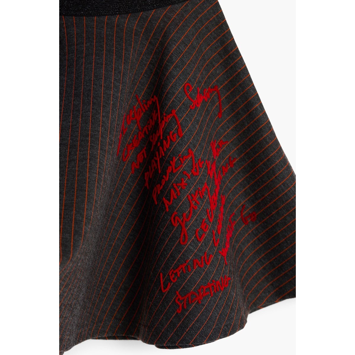 Mini-jupe en maille à rayures noir, DESIGUAL