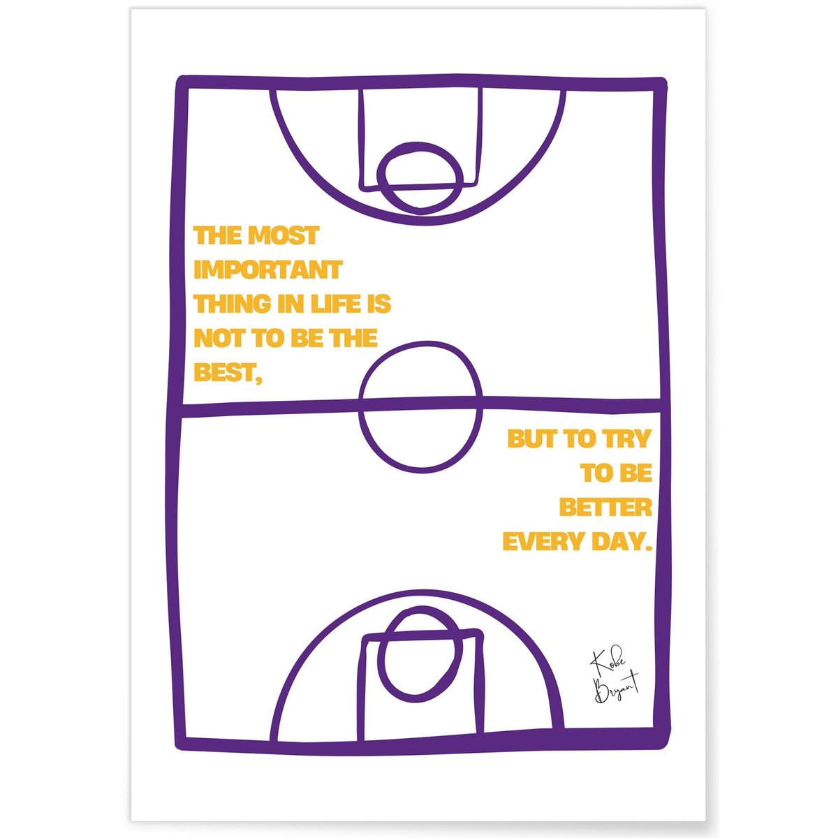Affiche Kobe Bryant - Citation motivante blanc, L'AFFICHERIE