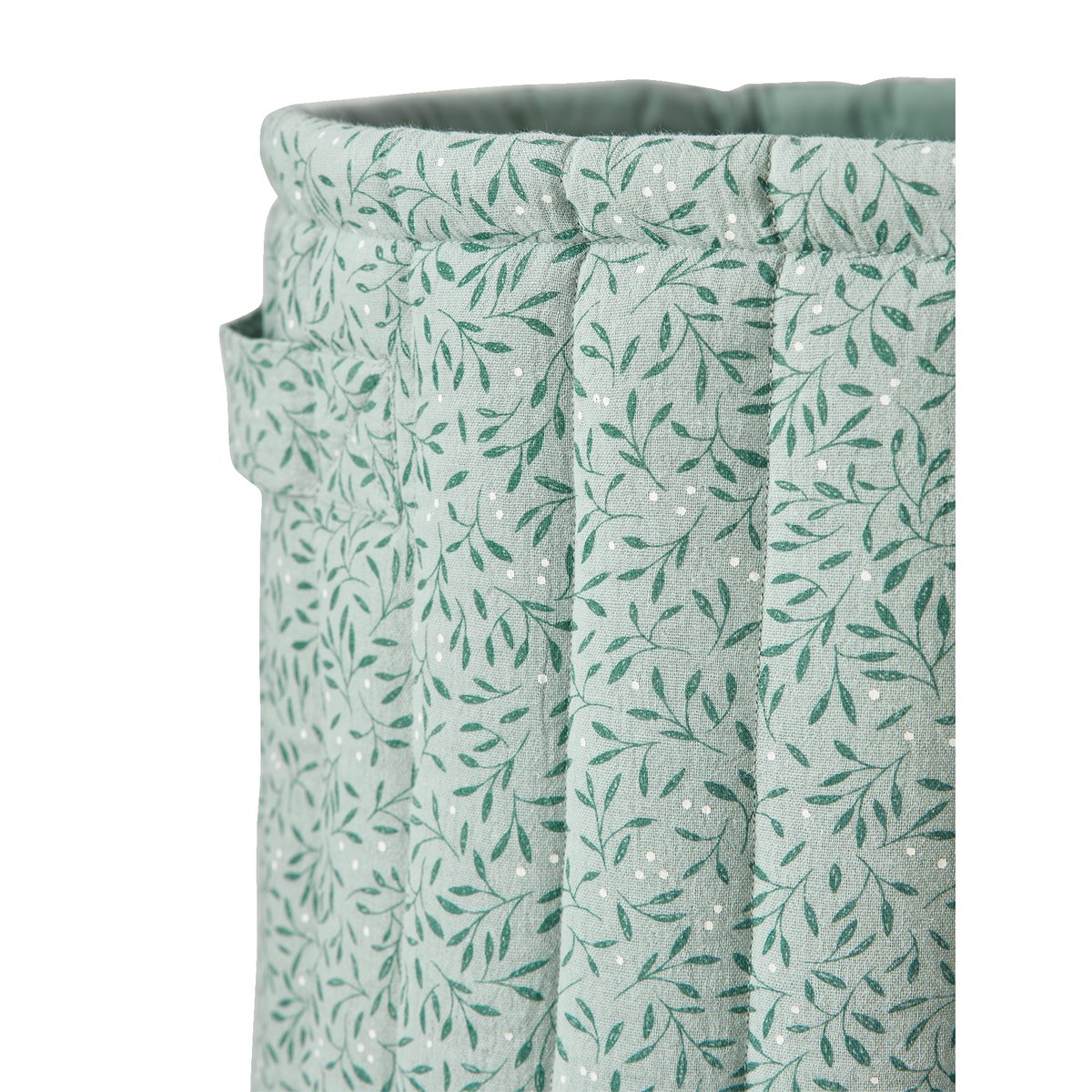 Panier de rangement XL en gaze de coton BROCELIANDE vert imprimé, VERTBAUDET