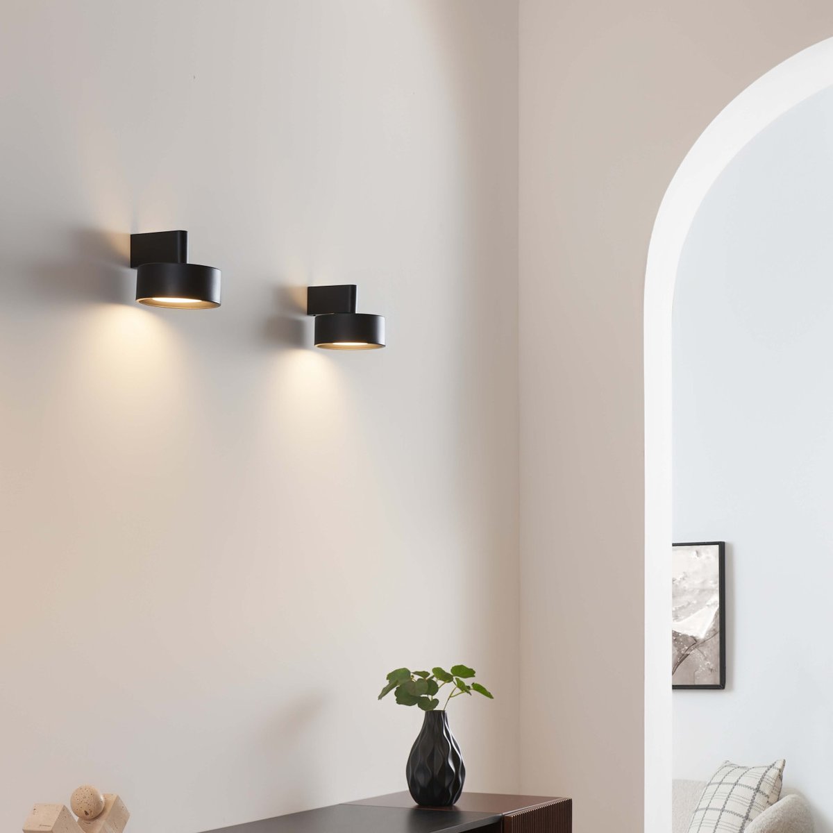 Applique disque LED graphique - PRINS noir, KOSILUM