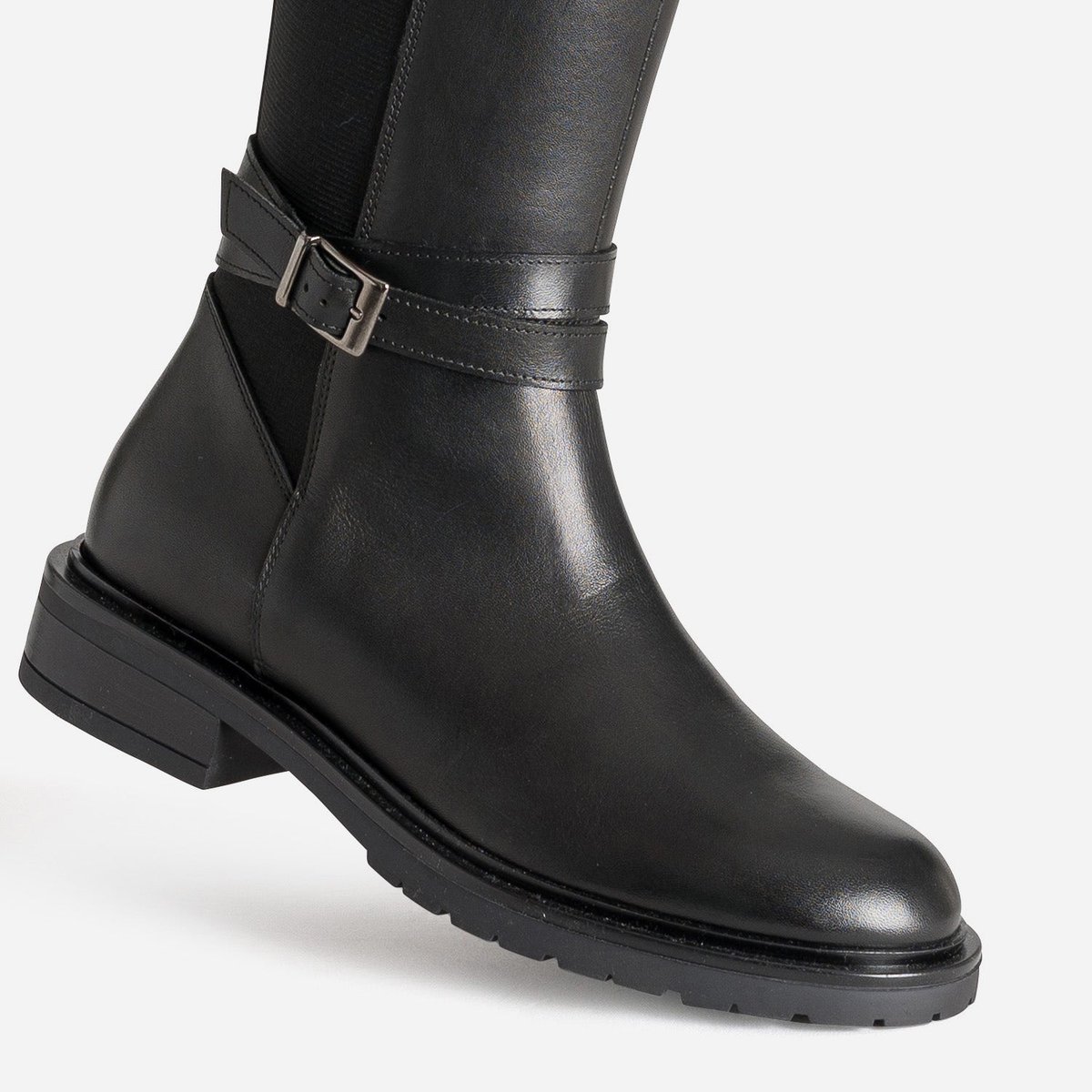 Botte Plate en cuir CAMILIA noir, ERAM