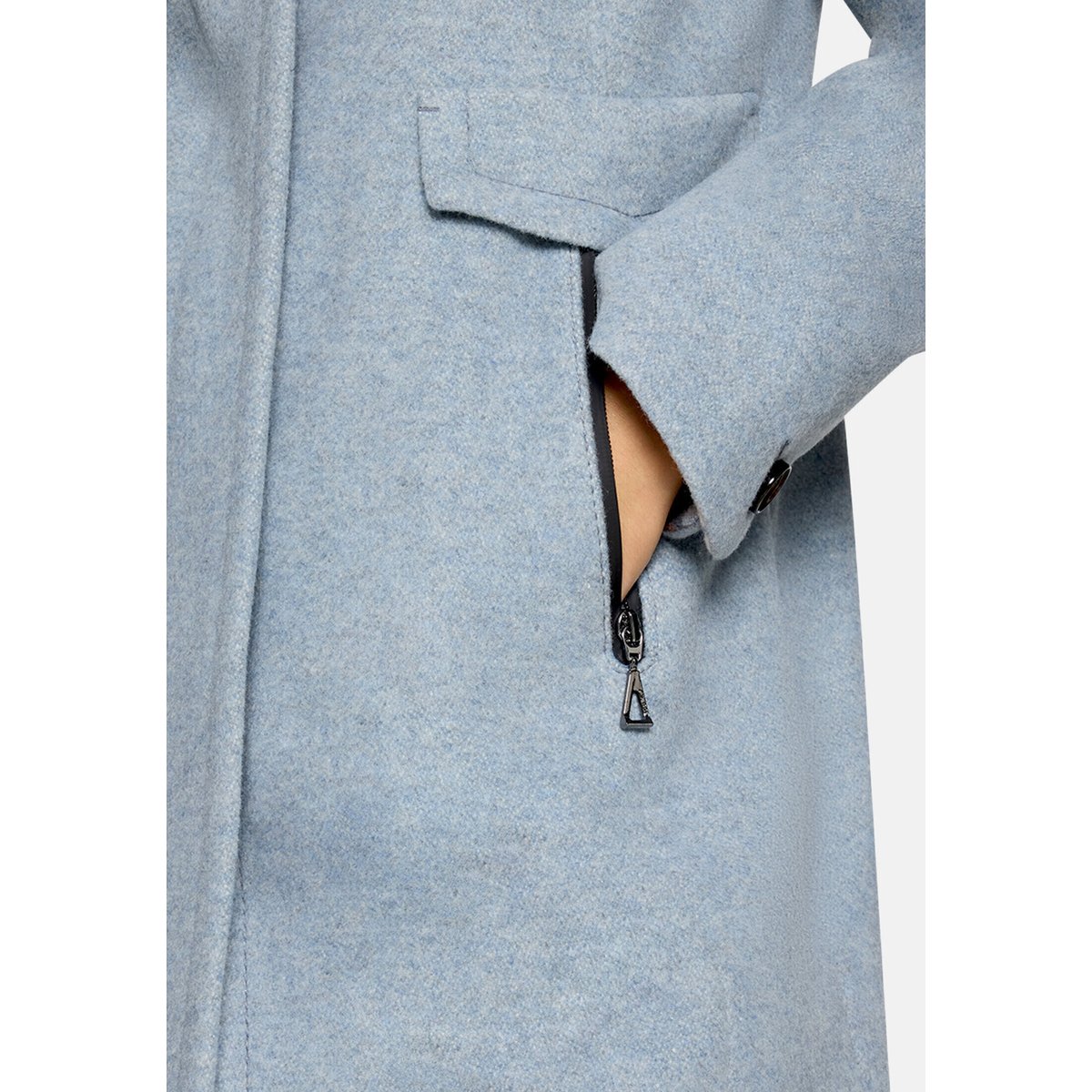 Veste en laine à capuche bright blue melange, GIL BRET