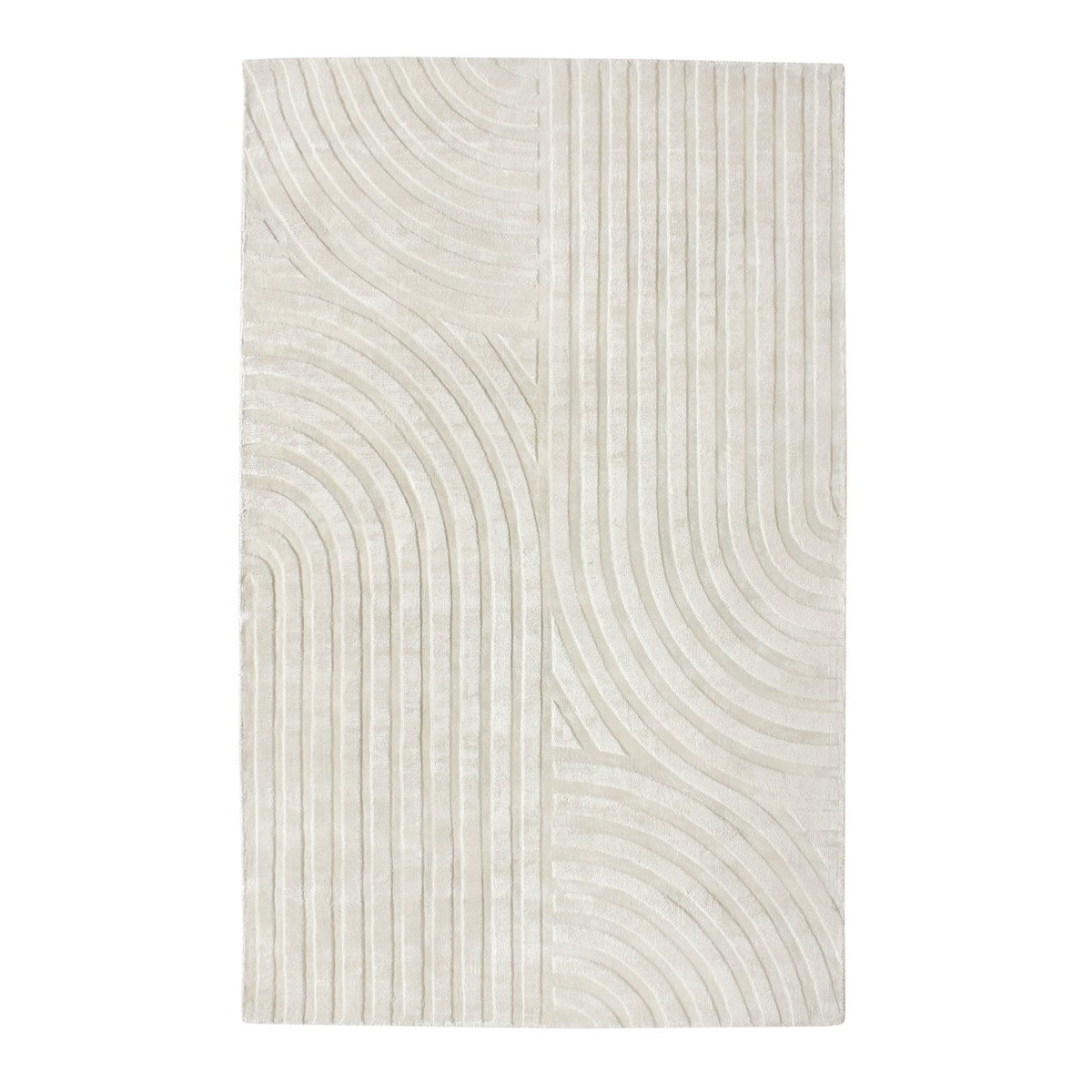 Tapis rectangulaire en viscose Dana blanc cassé, SIA HOME