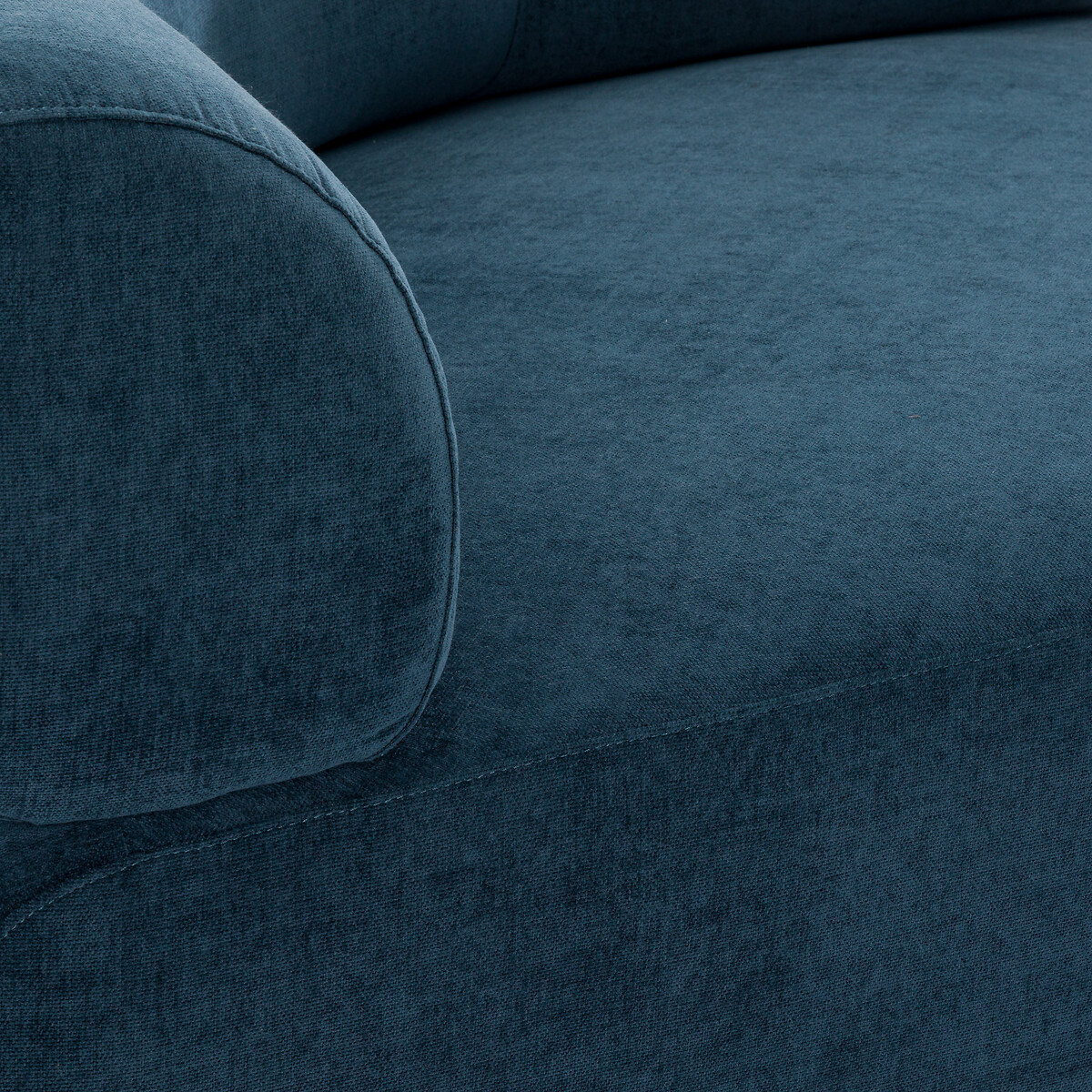 Sofá rinconero modular de terciopelo texturado, Teide azul , LA REDOUTE INTERIEURS