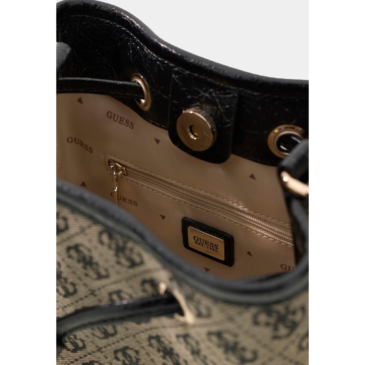 Samantha Logo Mini Bucket noir multi, GUESS