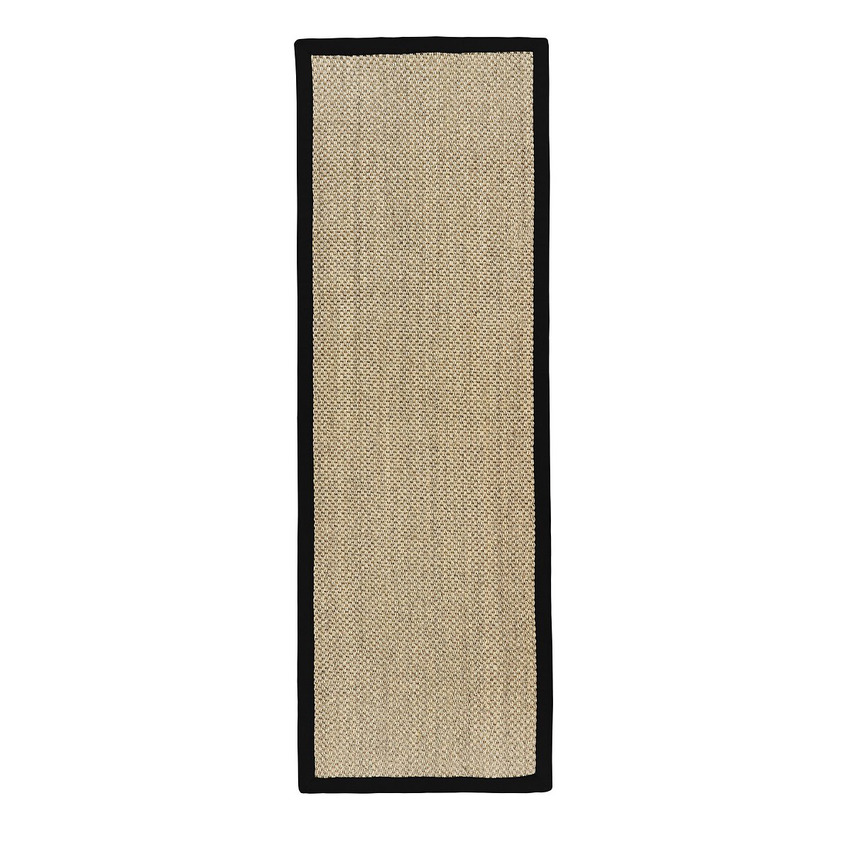 Herringbone Border Sisal Runner Rug black, SO'HOME