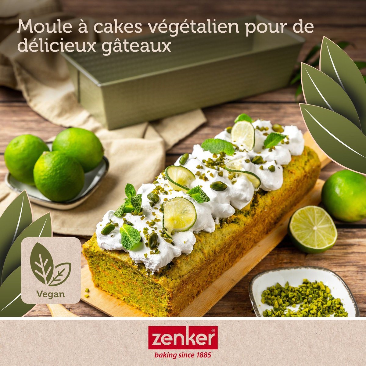 Set pâtisserie moule à cake, 2 bols, verre mesureur et spatule vert, ZENKER