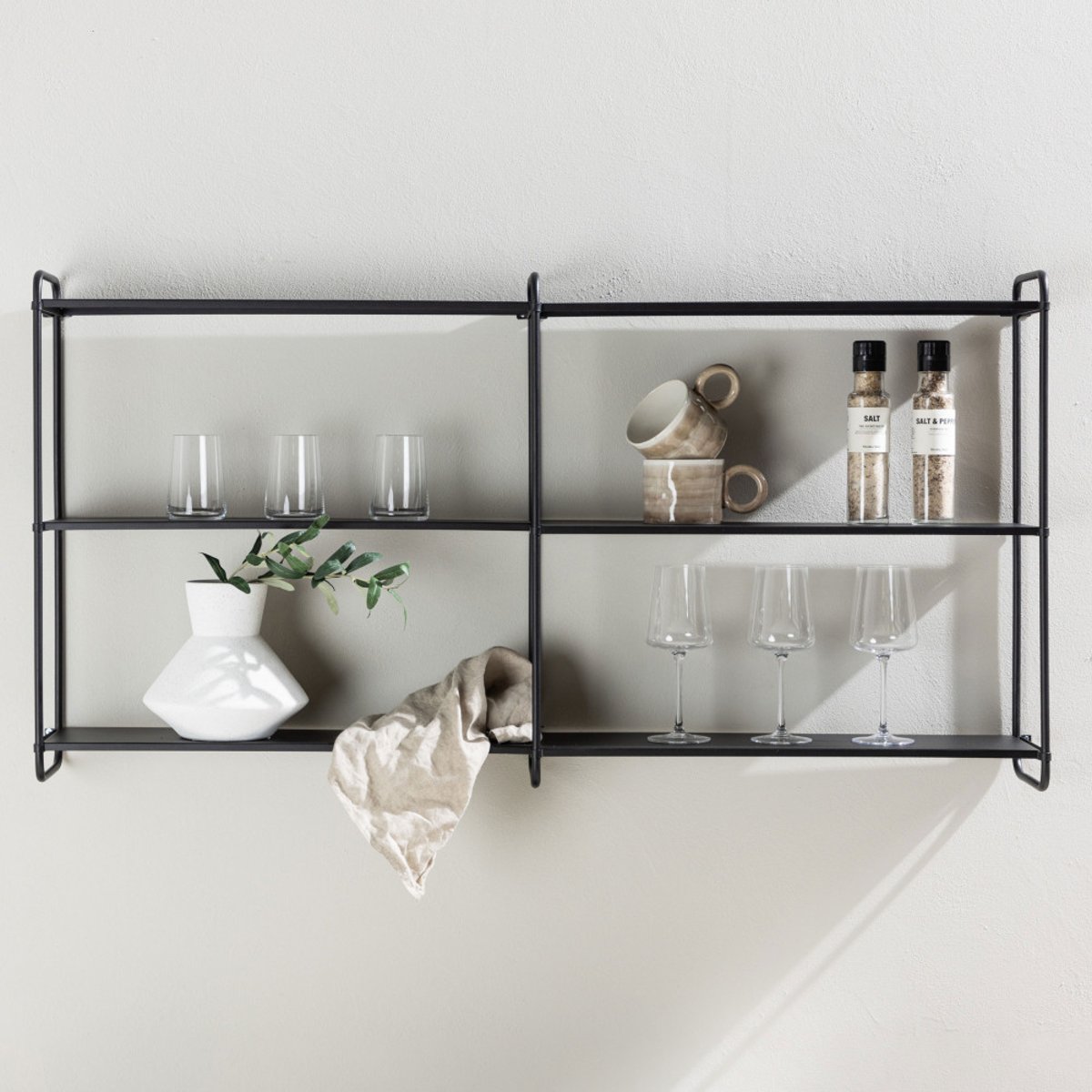 Étagère murale en métal L122cm- LYON noir, VENTURE HOME