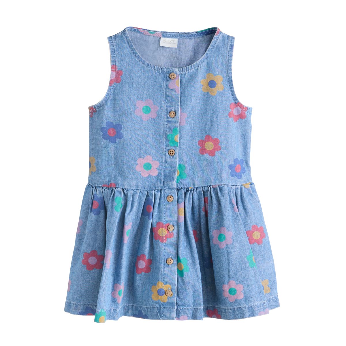 Robe en jean sans manches imprimé fleuri, NEXT