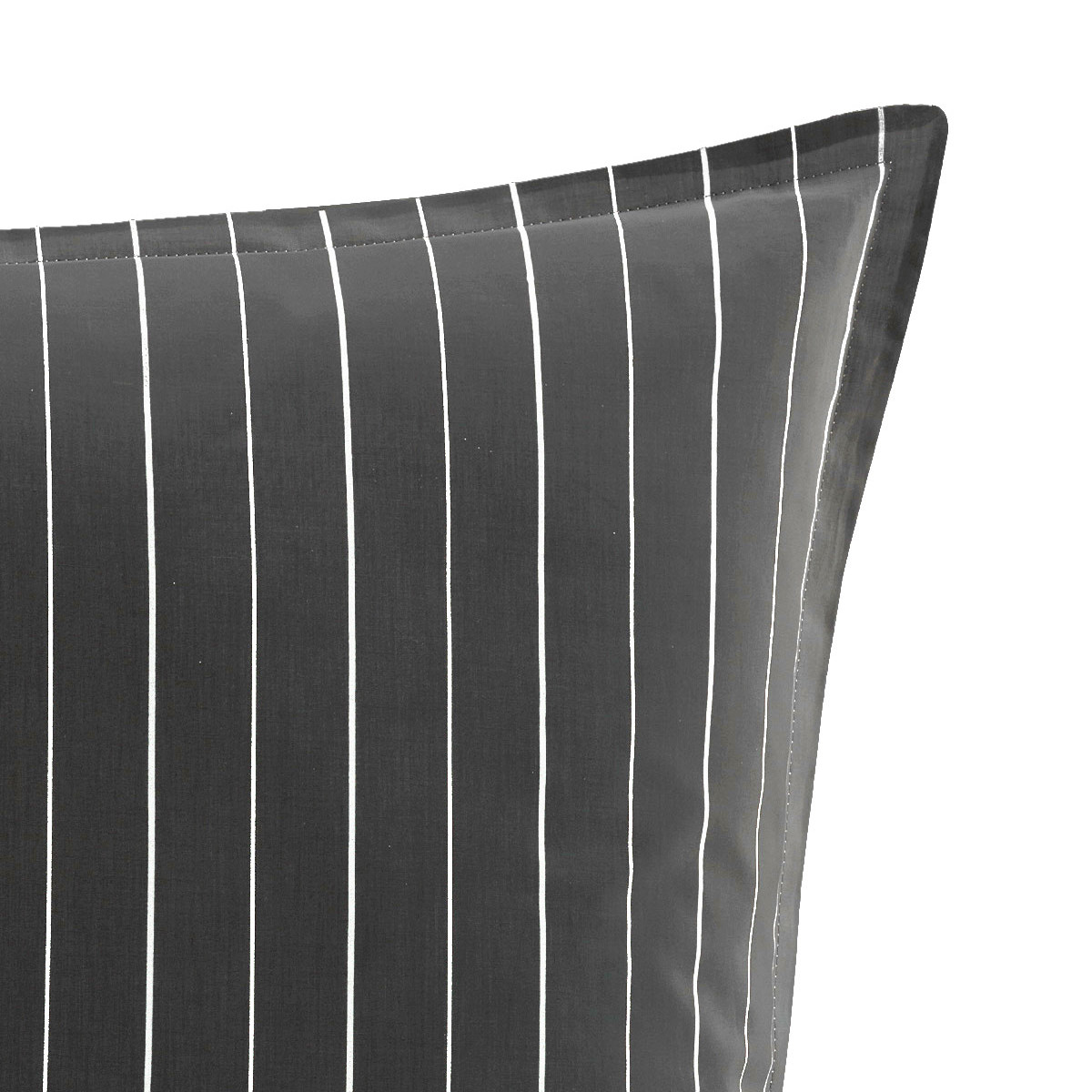 Parure housse de couette percale de coton avec 2 taies 65x65 cm TOLSTA anthracite, SENSEI MAISON