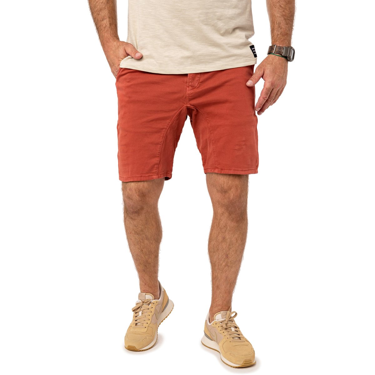 SHORT CHINO CHERRY rouge, PULLIN