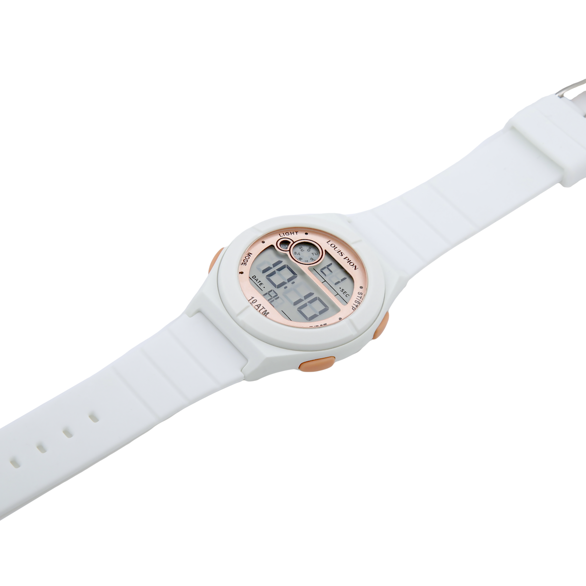 Montre Digital GABY blanc doré rose blanc, LOUIS PION