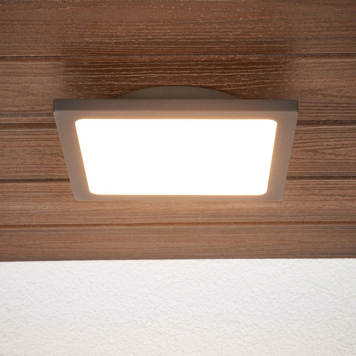 Plafonnier extérieur en aluminium moderneLED anthracite, blanc, LUCANDE