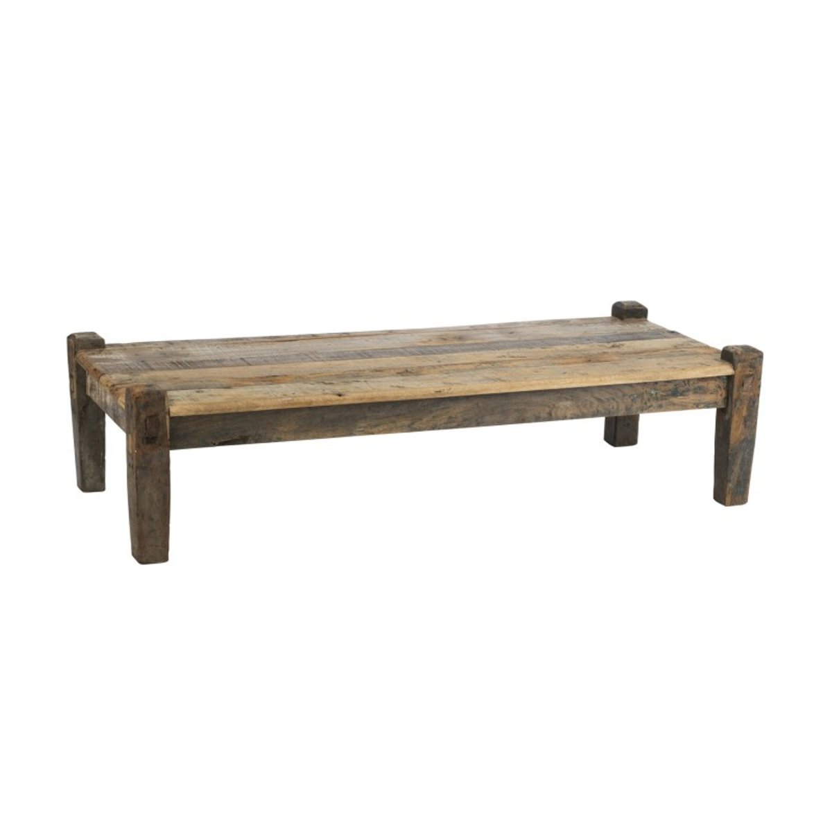 Banc bas bois recyclé bois foncé, MADAM STOLTZ
