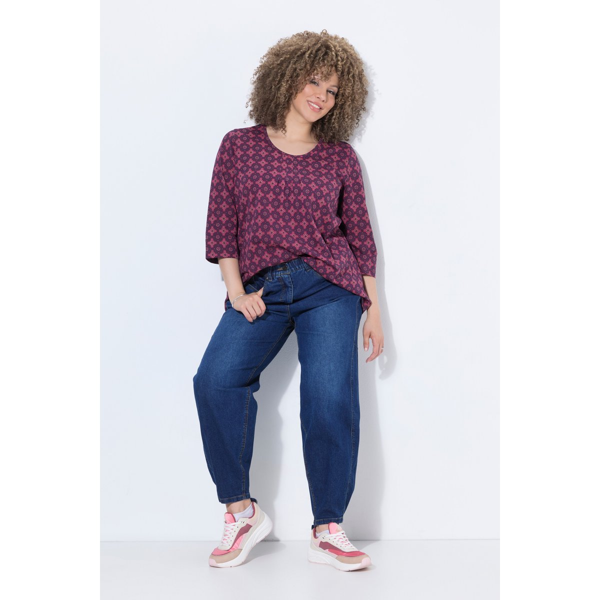 Jean Mom en denim extensible jean bleu foncé, ULLA POPKEN