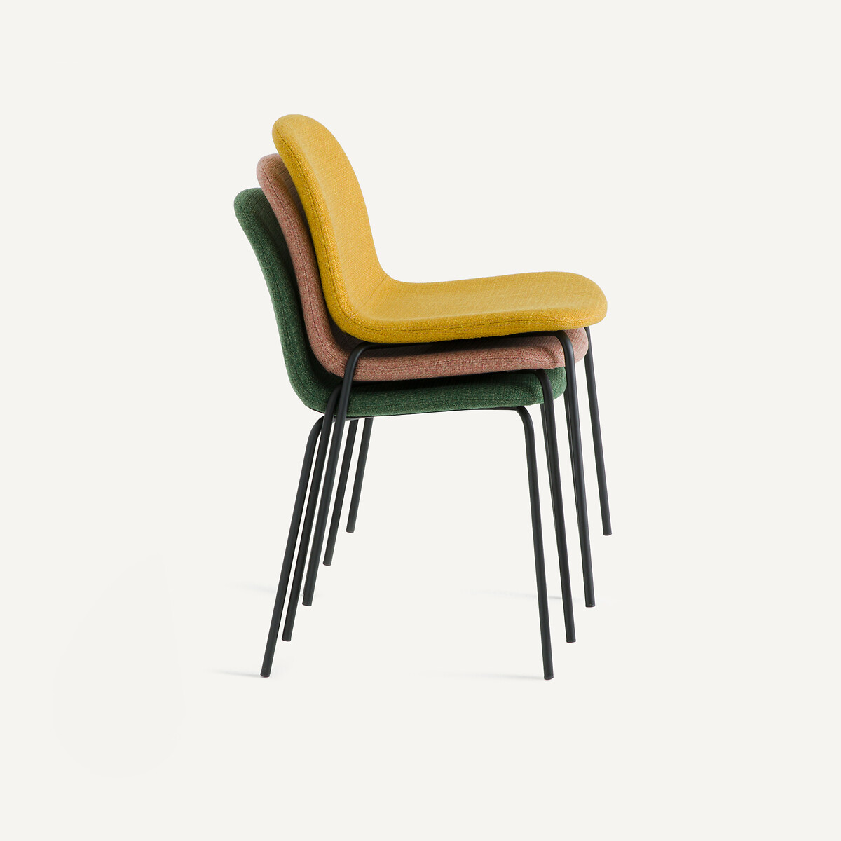 Chaise tissu natté chiné, Tibby rose fard, AM.PM