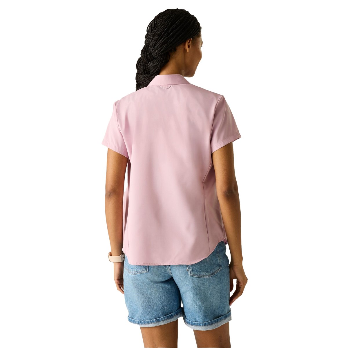 Chemise unie de voyage unie manches courtes lilas clair, REGATTA