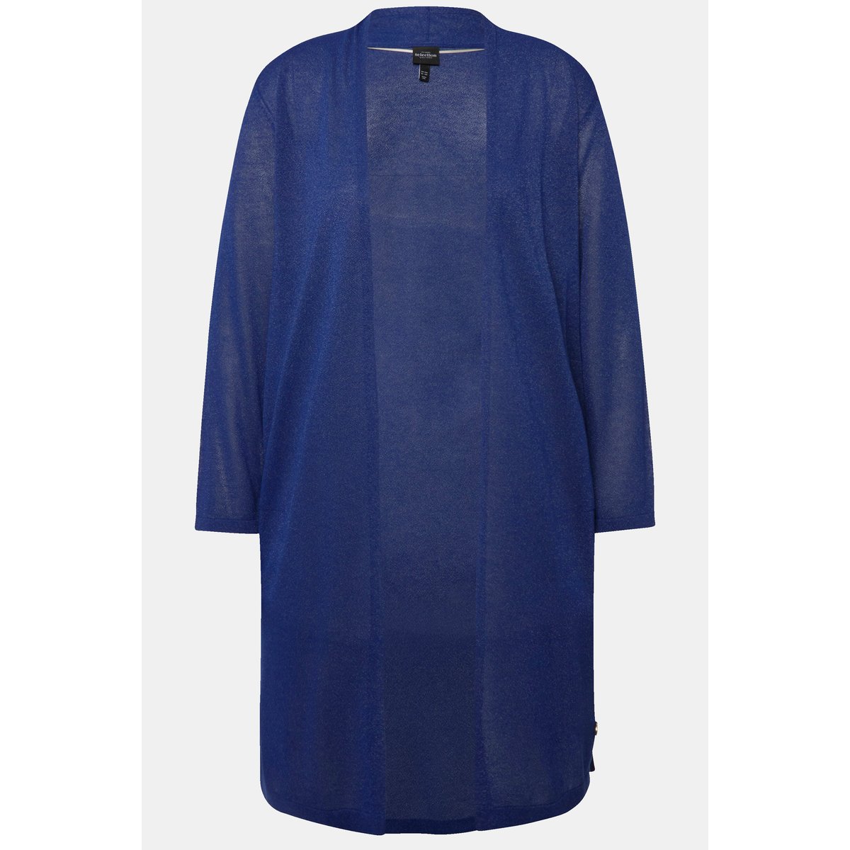 Cardigan long à encolure en V et col montant saphir foncé, ULLA POPKEN