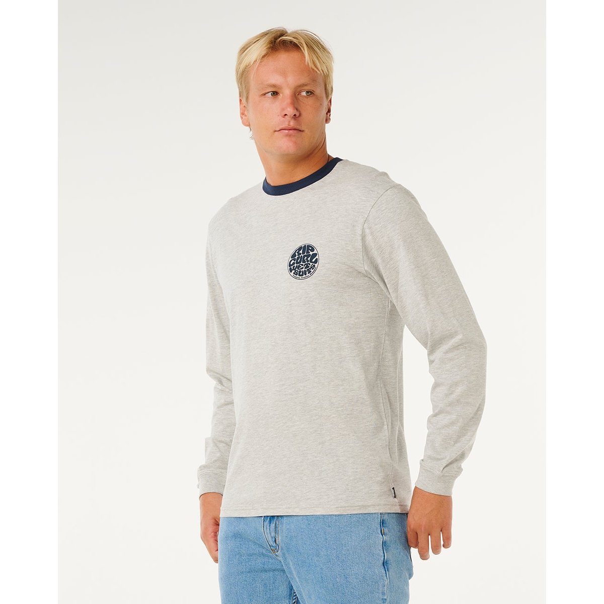 T-shirt à manches longues Wetsuit ICON gris chiné, RIP CURL