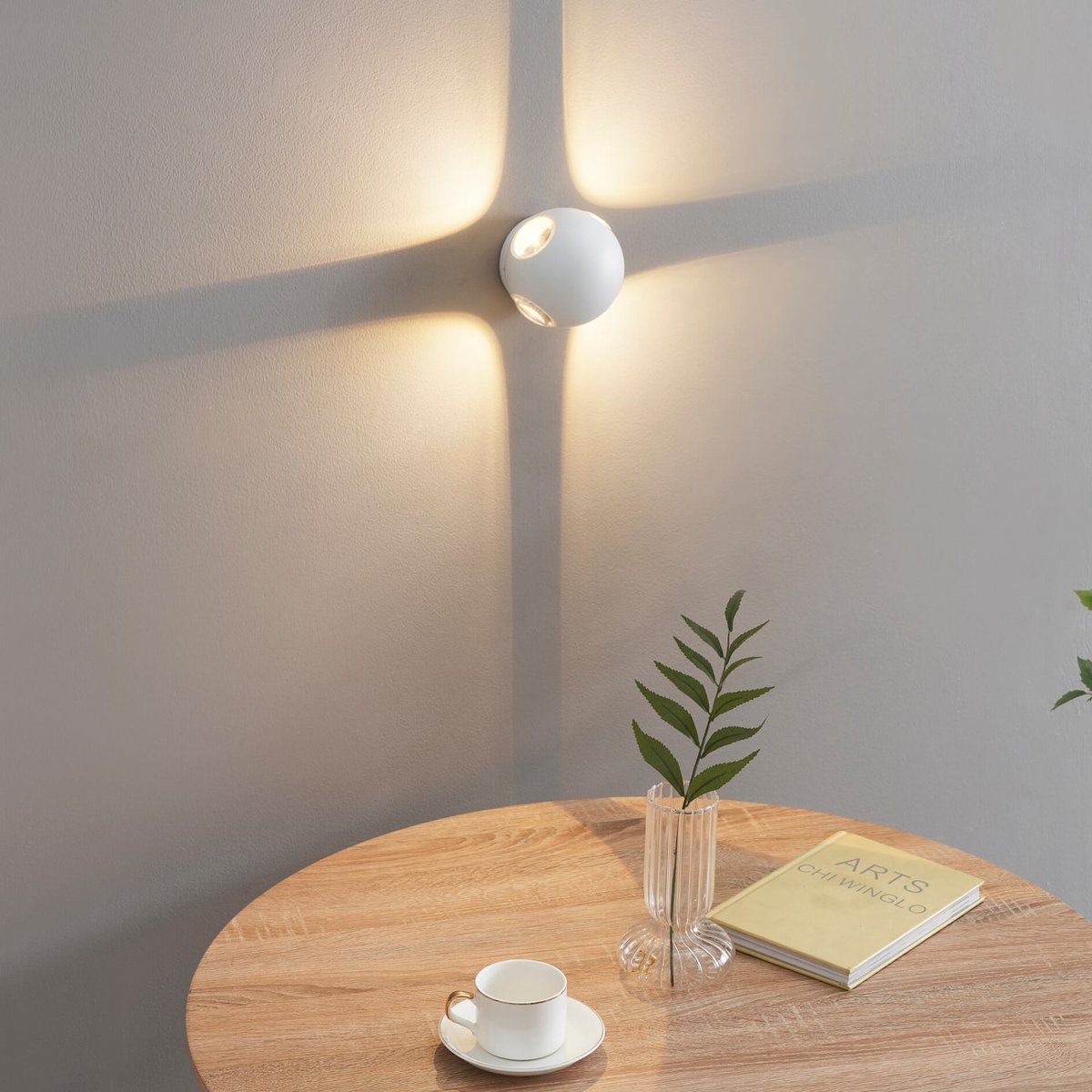 Applique ronde quatre points lumineux - JOIA blanc, KOSILUM