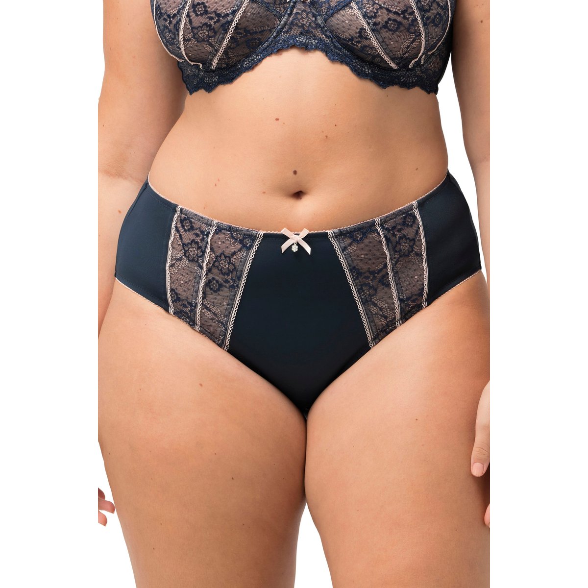 Culotte midi en microfibres bleu nuit, ULLA POPKEN