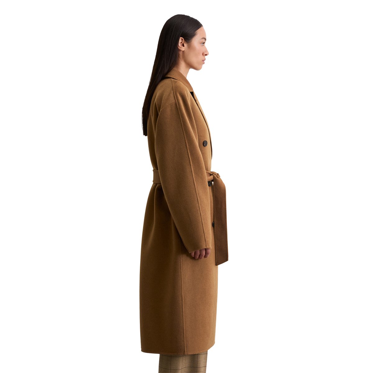 Manteau relaxed en mélange de laine double face marron clair, MARC O'POLO