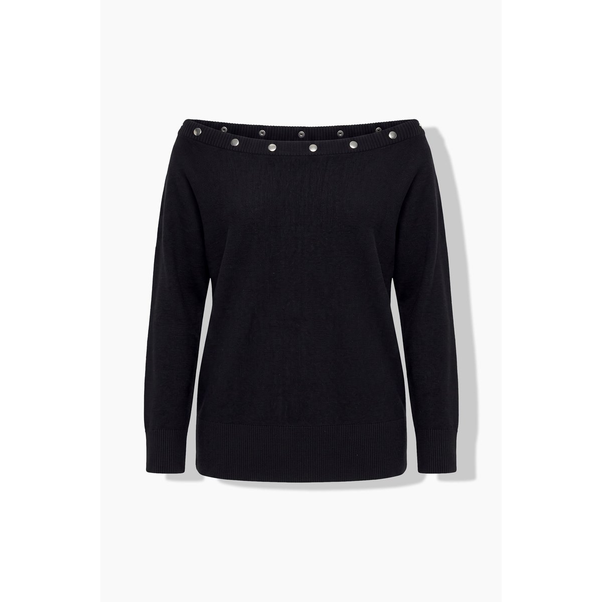 Pull encolure bateau noir, ULLA POPKEN