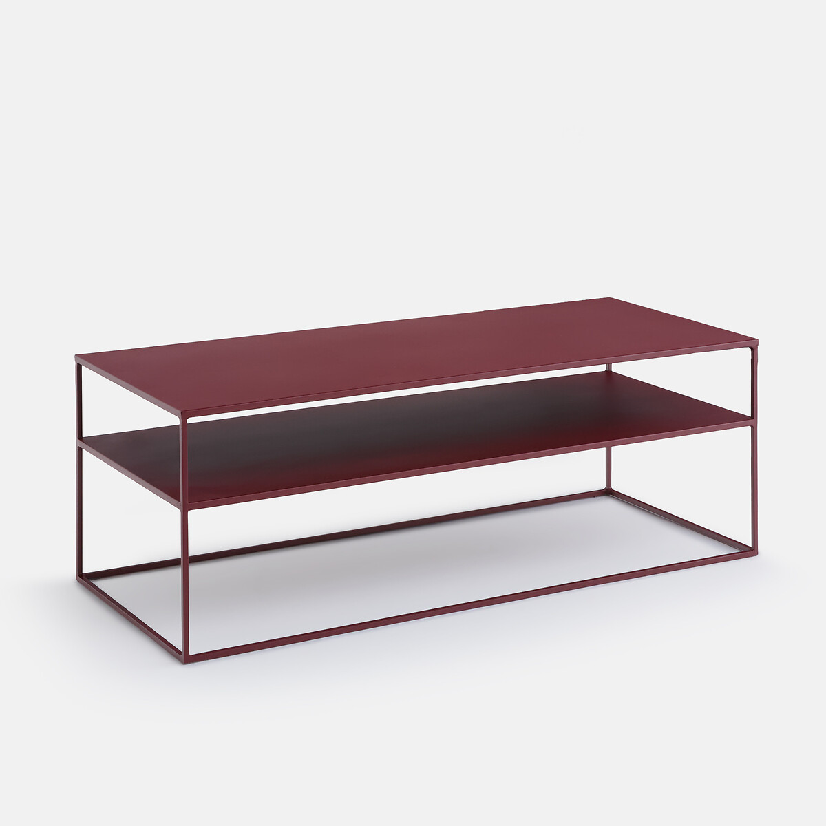 Table basse double plateau en métal acier, MIVA bordeaux, LA REDOUTE INTERIEURS