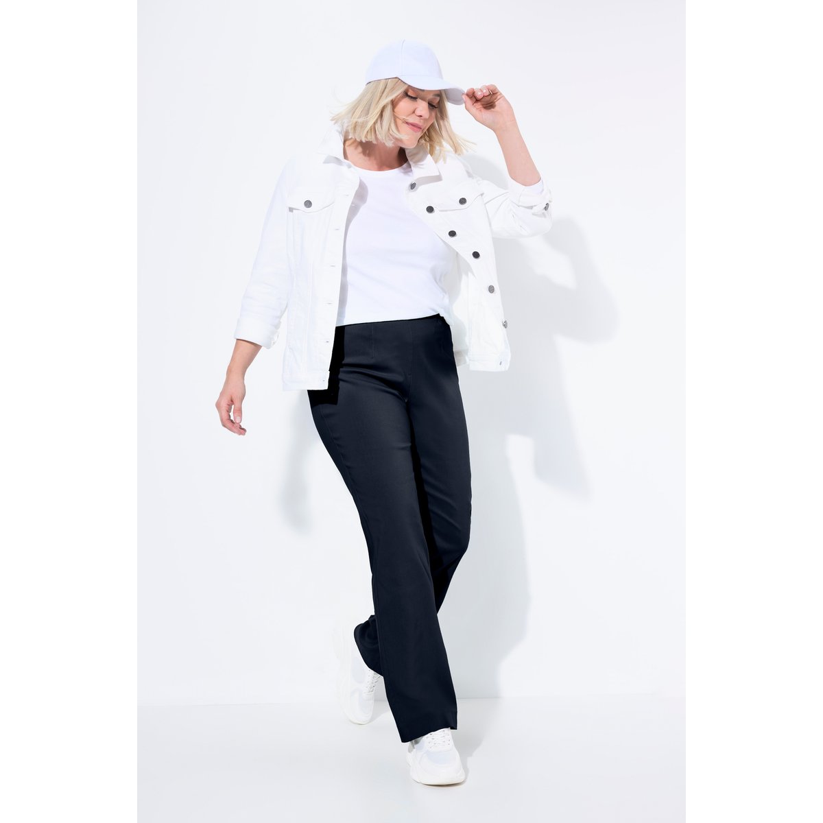 Pantalon thermique en tissu bengaline bien marine, ULLA POPKEN