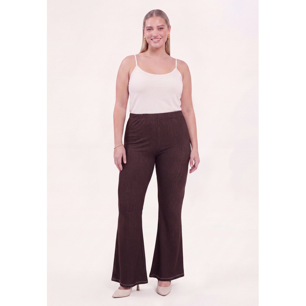 Pantalon Flare Fit marron, YOEK