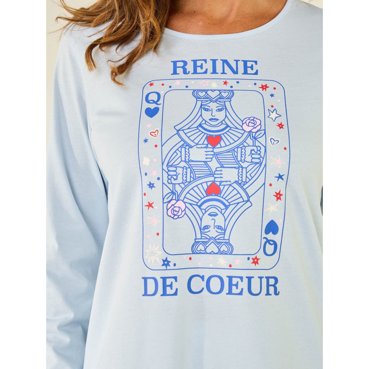 Tee-shirt de pyjama coton imprimé bleu, DAXON