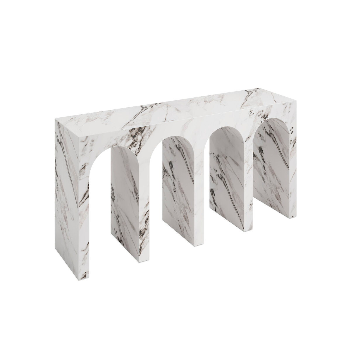 Cecilia Calacatta Faux Marble Console Table white marble, ÉDITÉ