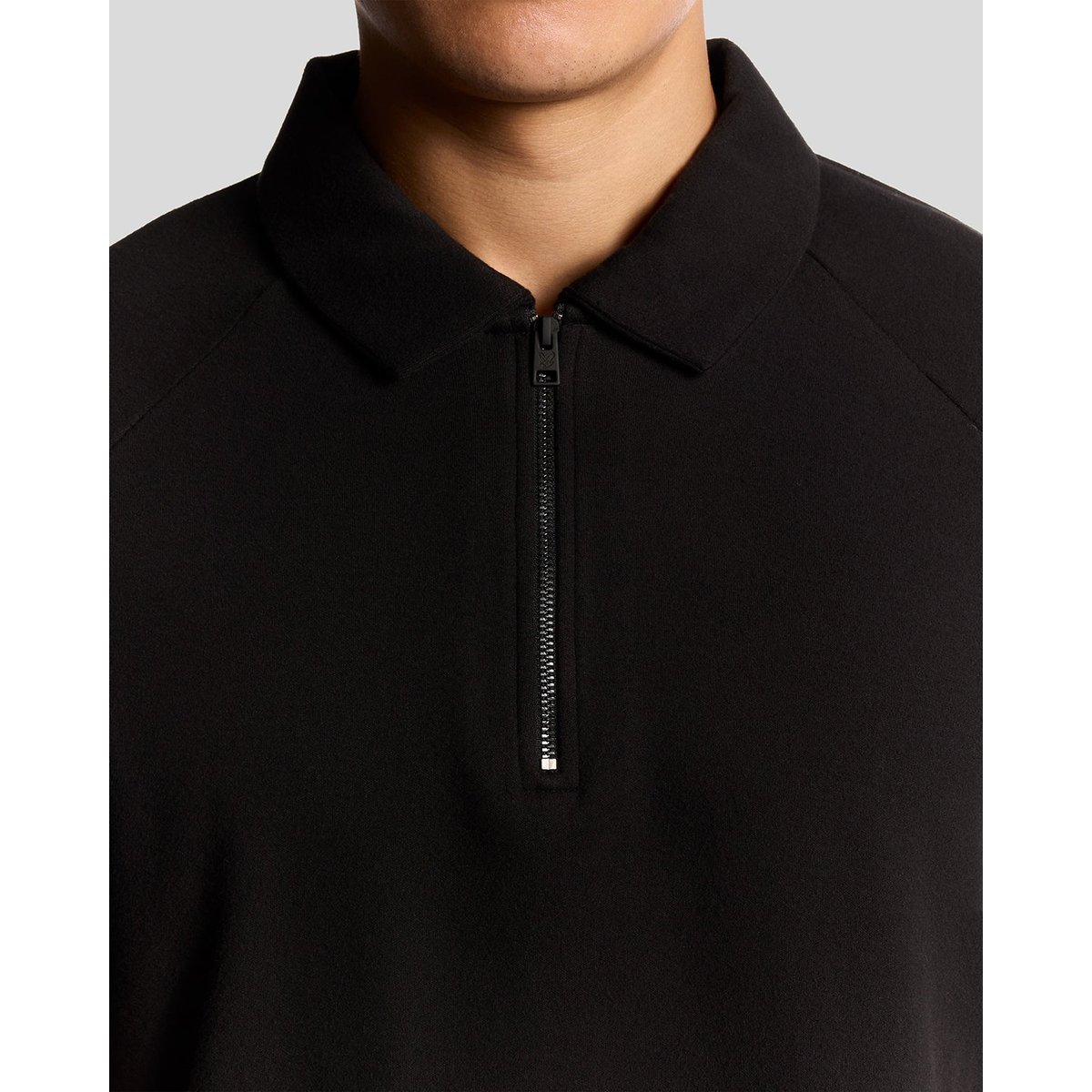 Polo interlock zippé noir jais, LYLE & SCOTT