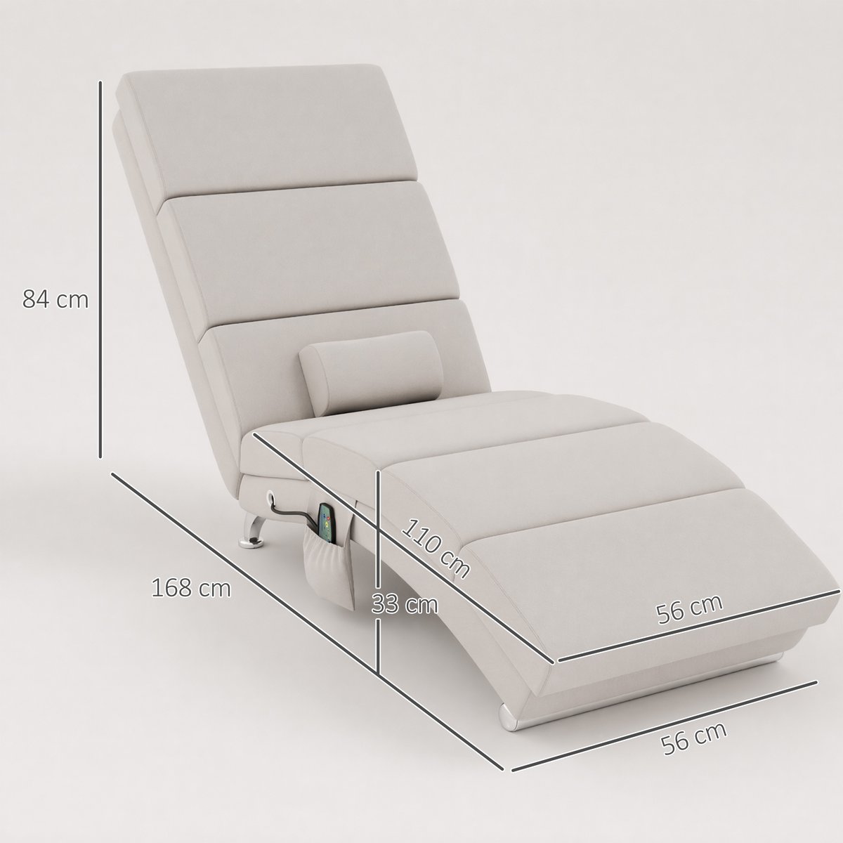 Fauteuil de massage inclinable Tissu effet crème, HOMCOM