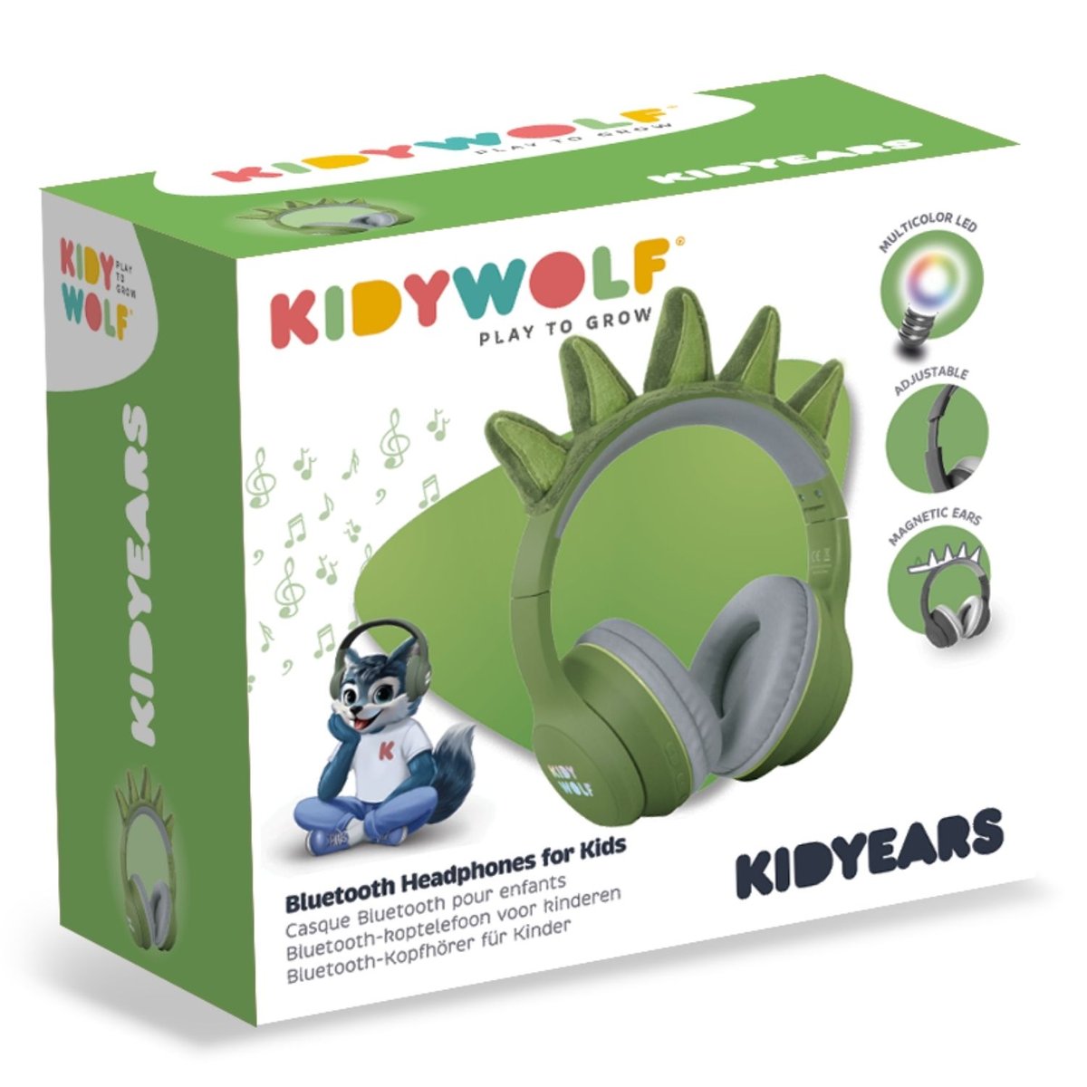 Casque Audio vert, KIDYWOLF