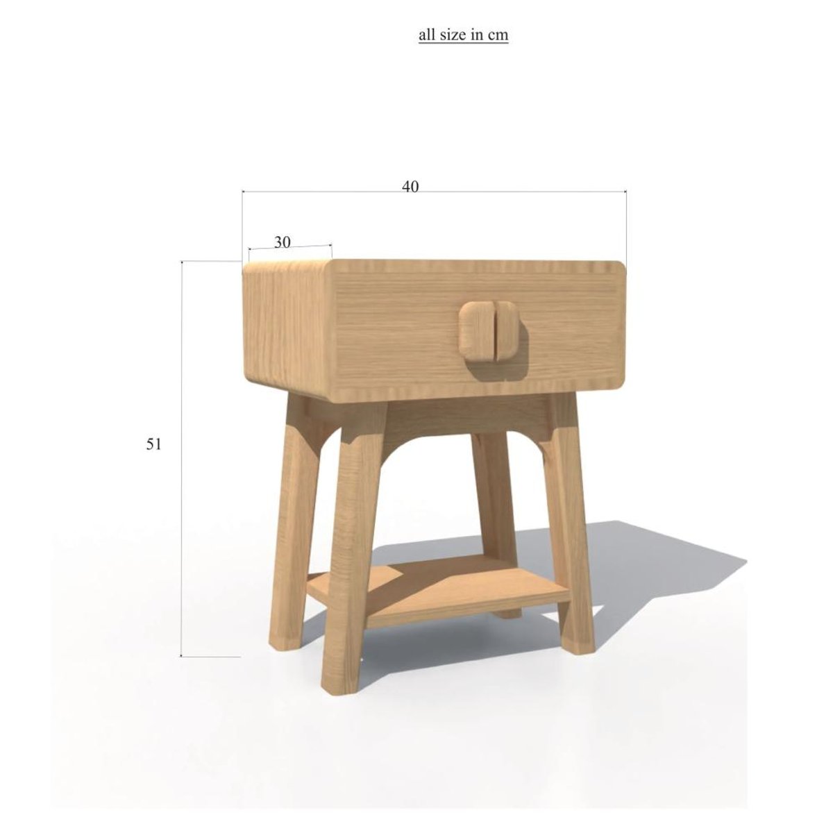 Table de chevet en manguier L40 cm Aubin marron, AMADEUS