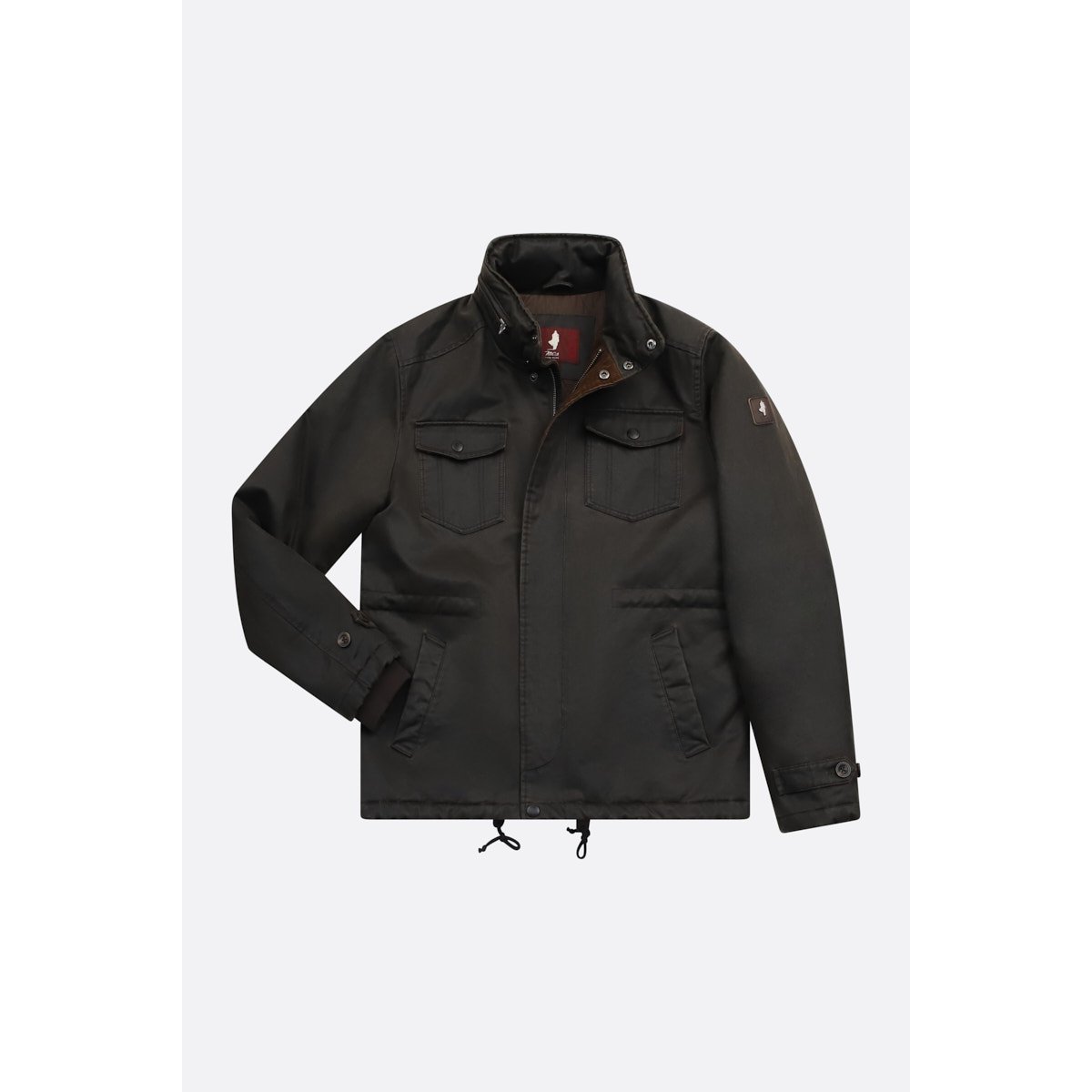 Veste parka enduite marron foncé, MCS